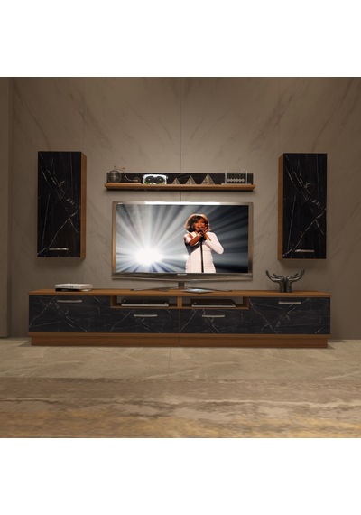 Decoraktiv Trendstyle 5220d Mdf Tv Ünitesi Tv Sehpası Ceviz - Siyah Mermer
