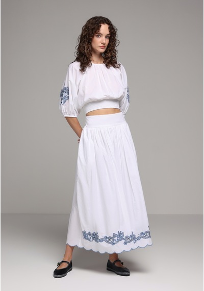 Colin's Colins Maxi Length Jakarlı Kadın Beyaz Etek Cl1079925 Q1.v1 Wht