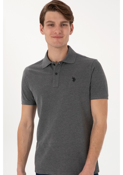 U.S. Polo Assn. Erkek Slim Fit Polo Yaka Antrasit Melanj Basic Tişört 50297984-VR081 U.S. Polo Assn. Erkek Slim Fit Polo Yaka Antrasit Melanj Basic Tişört 50297984-VR081