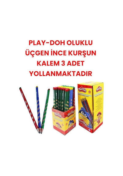 Play-doh Oluklu Üçgen İnce Kurşun Kalem 3 Adet Yollanmaktadır Çok Renkli