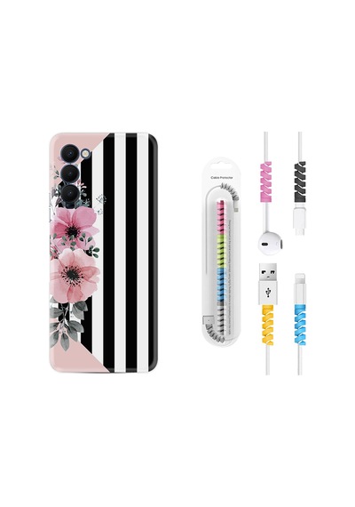 Tecno Camon 18 Kilif Kablo Koruyuculu Flowers 4 1390 544152148