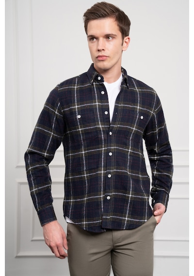Morven Erkek Haki Regular Fit Desenli Oduncu Gömlek 25ks004001710 Haki Haki