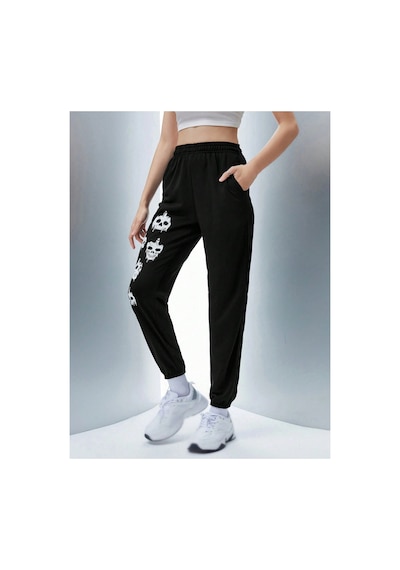 Tarzsokak Coolane Skull Print 4 Mevsim Eşofman Siyah