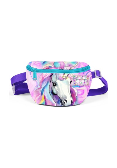 Coral High Renkli Unicorn Desenli Bel Çantası 11542 Çok Renkli