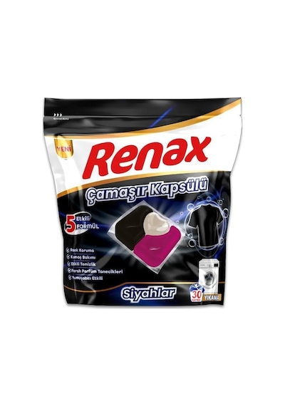 Renax Çamaşır Kapsülü 30 Yıkama Beyazlar-renkliler-siyahlar 3 Lü Paket