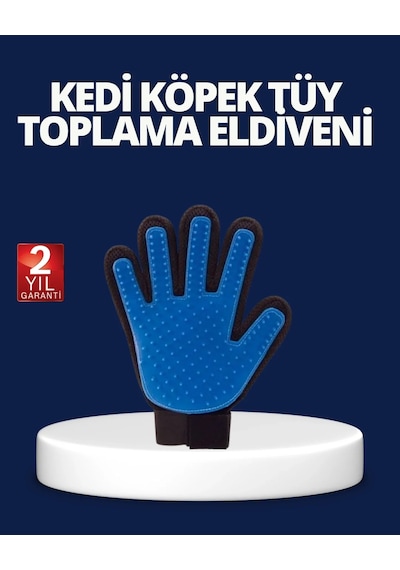 Evcil Hayvan Tüy Toplama Ve Masaj Eldiveni - Köpek Ve Kedi Tüy Dökülme Önleyici Bakım Eldiveni