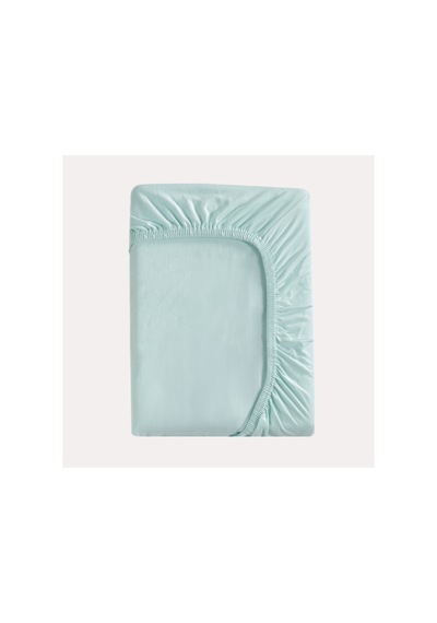 Mint - Beyaz Renk %100 Pamuk Penye Bebek Çarşafı 60x120cm - Lastikli Bebek Çarşafı 2'li Mint - Beyaz - 860728279