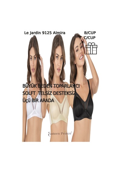 Le Jardin 9125 Kadın Sütyen Desteksiz Telsiz Dantelsiz Soft Toparlayıcı Cup Almira 3 Set Beyazsiyahbej Le Jardin 9125 Kadın Sütyen Desteksiz Telsiz Dantelsiz Soft Toparlayıcı Cup Almira 3 Set Beyazsiyahbej
