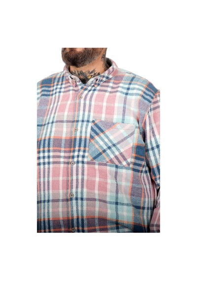 Mode Xl Büyük Beden Erkek Oduncu Gömlek 25394 Pembe Pembe