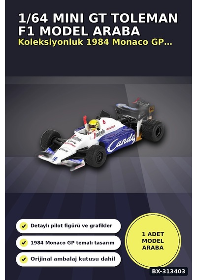Diecast 1/64 Formula 1 Toleman Tg184 Senna 1984 Monaco Podyum Model Araba Bx-313403