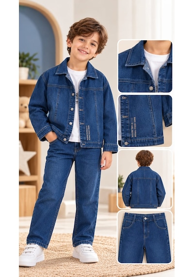 Yağmur Giyim Jollypop Kot Ceketli Pantolonlu Erkek Çocuk Takımı 6-9 Yaş 4976 Çok Renkli Yağmur Giyim Jollypop Kot Ceketli Pantolonlu Erkek Çocuk Takımı 6-9 Yaş 4976 Çok Renkli