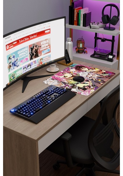 No Game No Life Anime V2 - 48x40 Xl Gaming Kauçuk Kaymaz Taban Mouse Pad Fare Altlığı
