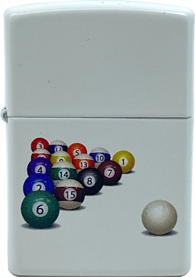 Zippo 8 Ball White Matte Dizayn Çakmak Beyaz