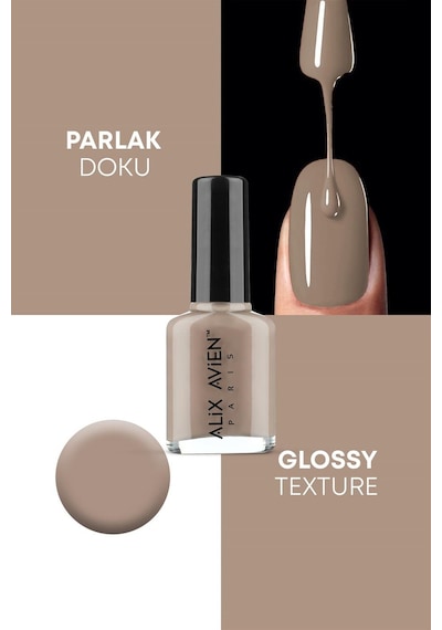 Alix Avien Nude Kahve Oje 87 Yüksek Pigmentli Uzun Süreli Kalıcılık Hızlı Kuruma Nail Lacquer 87