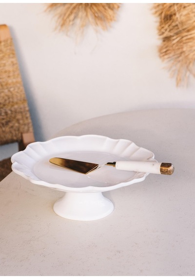 The Mia Grande Pasta Kek Standı Beyaz 32x12 Cm Grd0011