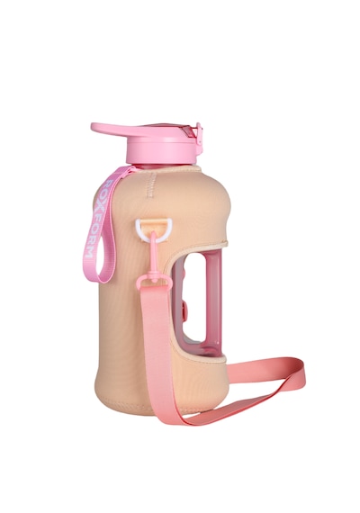 Roxform Suluk Matara 2200 Ml, Premium Pp Malzeme, Sağlıklı Bpa & Bps İçermez, Kılıflı, Çift Kapaklı, Krem Kılıf, Pembe Krem