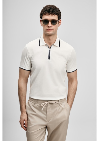 Lufian Chase Erkek Polo Yaka T-shirt 111040236 Ekru