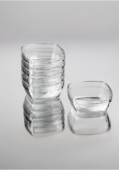 Glassco Kare Sütlaç Kare Cam Kase Tatlı Puding Kase 6'Lı