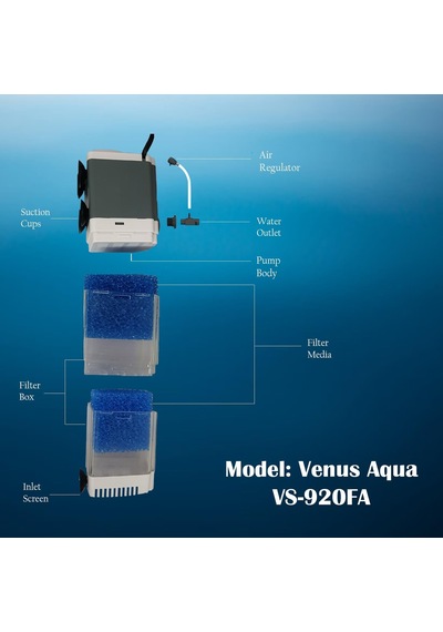 Balık Tankları İçin Ayarlanabilir Yağış Ve Havalandırma Modlarına Sahip Çok Fonksiyonlu Akvaryum İç Filtresi Vs-920fa 30w 1500l/h