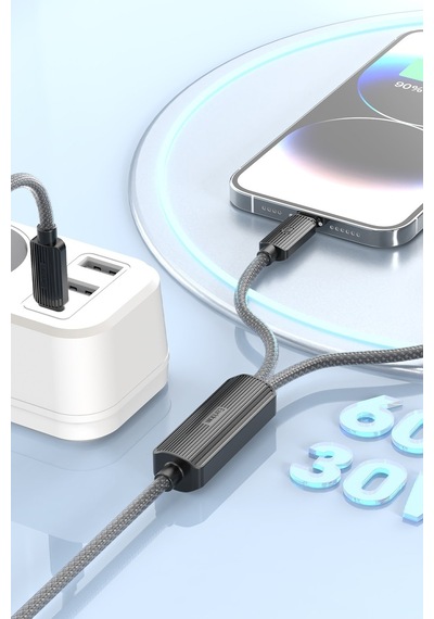 Earldom EC-IC01 1.2 M Çift Çıkışlı 2 in1 PD Hızlı Şarj Kablosu