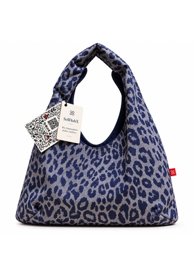 Sellhubx Leopar Desenli Denim Kumaş Kadın Omuz Çantası, Tek Saplı Günlük Hobo Model, Lacivert Gri, 40 X 24 Cm Leopar Desenli Lacivert Çanta Sellhubx Leopar Desenli Denim Kumaş Kadın Omuz Çantası, Tek Saplı Günlük Hobo Model, Lacivert Gri, 40 X 24 Cm Leopar Desenli Lacivert Çanta