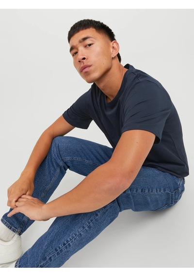 Jack & Jones Jack&jones 12156101 0 Yaka Erkek Basic Tshirt - Lacivert Lacıvert