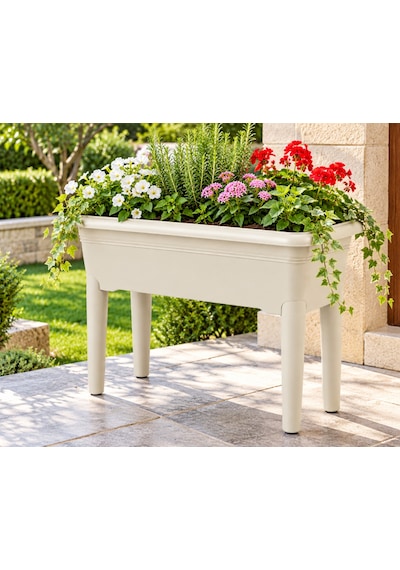 Omnipazar So-vba01 Villa Ayaklı Bahçe Saksı Takımı 33 Litre No 1 Kirli Beyaz 113