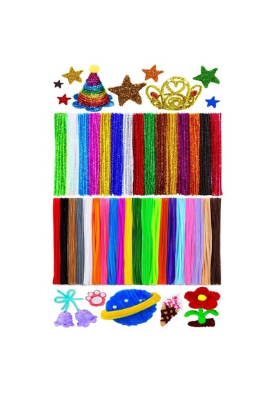 Şönil Renkli 30 Cm 50 Li Metalik Şönil 50 Li 1 Paket 30 Cm Renkli Tüylü Tel 100 Lü 1 Paket Okul Önce Kreş Anasınıfı