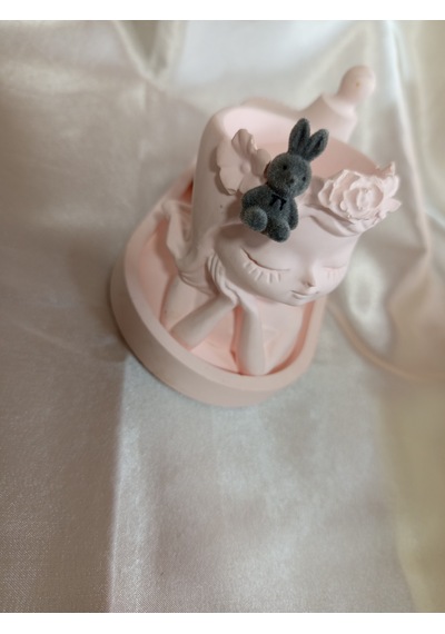 Gri Peluş Tavşanlı Küpe