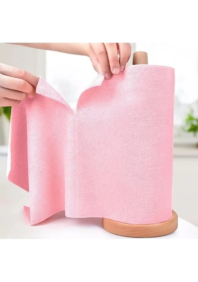 Fb Cup 20'li Rulo Mikro-fb Çok Amaçlı %100 Mikrofiber Temizlik Bezi 25x32 Kopart Kullan Pudra Pembesi Pembe