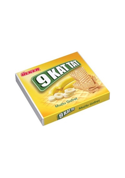 Ülker 9 Kat Tat Gofret Muz Aromalı 39 G - Klasik Lezzet 3'li Ekonomik Paket - 3 Adet Tarı