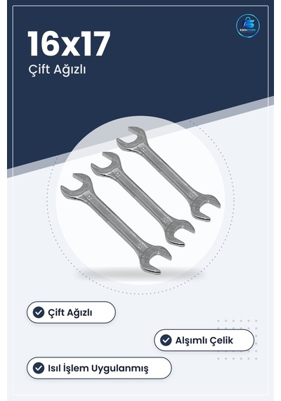 Açık Anahtar Çift Ağızlı Çelik Hırdavat Aleti Ev Atölye Tamir Bak