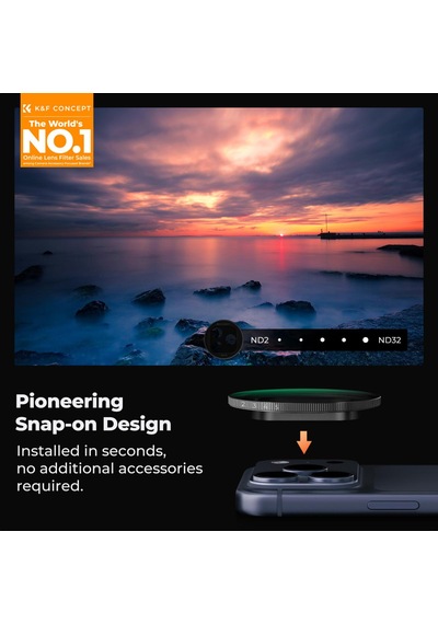 K&f Concept İphone 17 Pro Ve Pro Max İçin Ayarlanabilir Nd2-32 Filtre Black