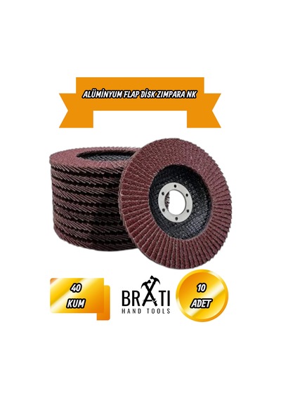 Avuç İçi Taşlama Flap Disk Zımpara 115 X 22 Mm 40 Kum 10 Adet