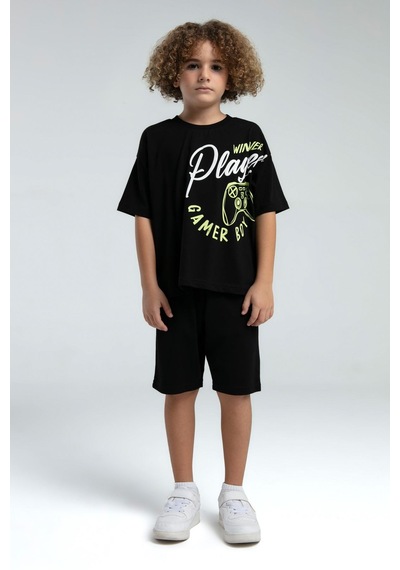 Rolypoly Roly Poly Gamer Boy Garson Erkek Çocuk Kısa Kol Regular Bermuda Şortlu Pijama Takım Siyah Rolypoly Roly Poly Gamer Boy Garson Erkek Çocuk Kısa Kol Regular Bermuda Şortlu Pijama Takım Siyah