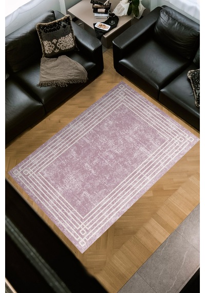 Dekoreko Kaymaz Taban Djt Salon Halısı Trend Modern M5142 pudra