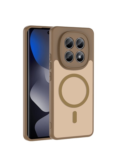 Maks Technology Redmi Note 15 4g Kılıf M-safe Şarj Özellikli Mkst Babet Kapak - Kahverengi