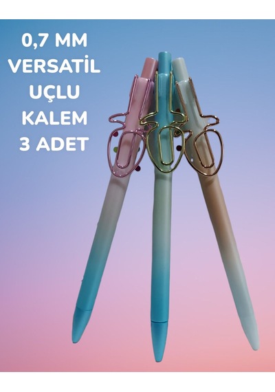 0,7 Mm Versatil Uçlu Kalem 3 Adet Çok Renkli