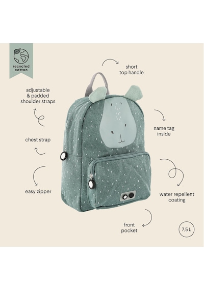 Trixie Backpack Mr. Hippo Okul Çantası Karışık