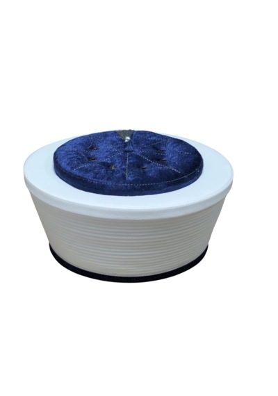Fabrikam06 Lüks Lacivert Sarık Cami Ve İmam Sarığı Namaz Sarığı S094 59 Cm Beyaz  - Lacivert