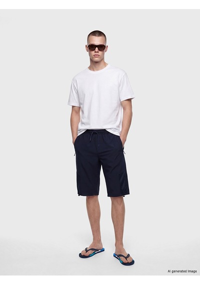 Lcw Swımwear Lacivert Diz Hizası Boy Regular Fit Erkek Deniz Şortu