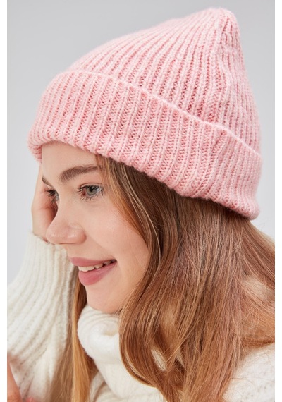 Derikem Basic Şık Standart Lüks Unisex Tiftik Bere Pembe