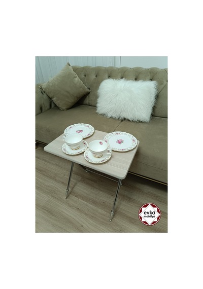 Evko Mobilya Çanta Zigon Sehpa, 4'lü Sehpa, Zigon Sehpa, Servis Sehpası, Mdf Mebran Sehpa, Katlanır Sehpa Meşe