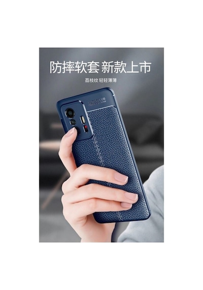 Xiaomi Mi 11t Pro 5g Ile Uyumlu Kılıf Kamera Lens Korumalı Deri Doku Silikon Kapak Case Col25748-lacivert