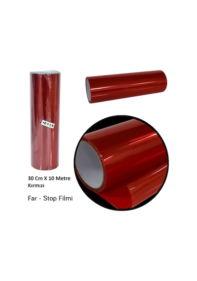 Far Stop Filmi Far Folyosu Far Çizik Engelleyici Folyo 30 Cm X 10 Metre Kırmızı GLZ02330103
