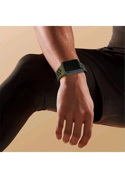 Wozlo Apple Uyumlu  Watch 1, 2, 3, 4, 5, 6, 7, 8, Se Nike Serisi Kordon S-m 42/44/45mm - Beyaz Siyah