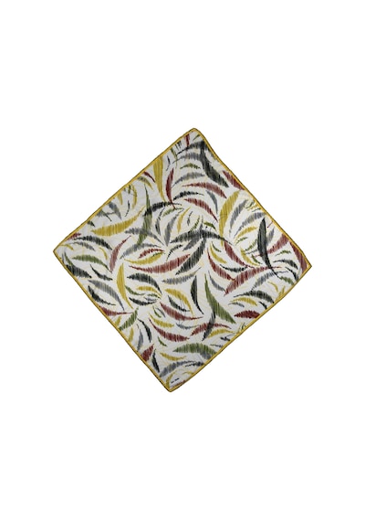Mim Eşarp - Luis Wella Soft Pamuk Eşarp - Sarı - Beyaz 95x95 Cm