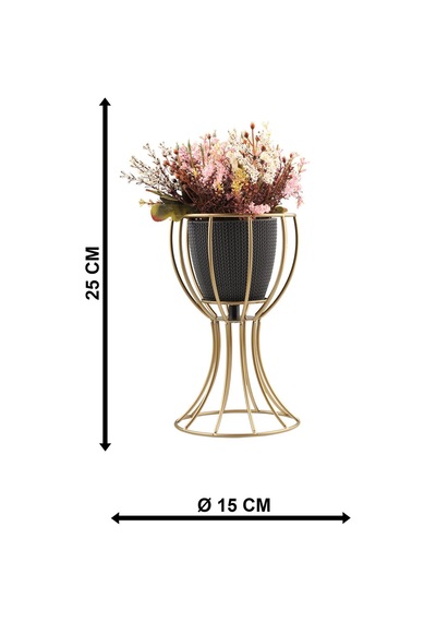 Anafor Saksılık Eskitme 25 Cm Siyah Saksı