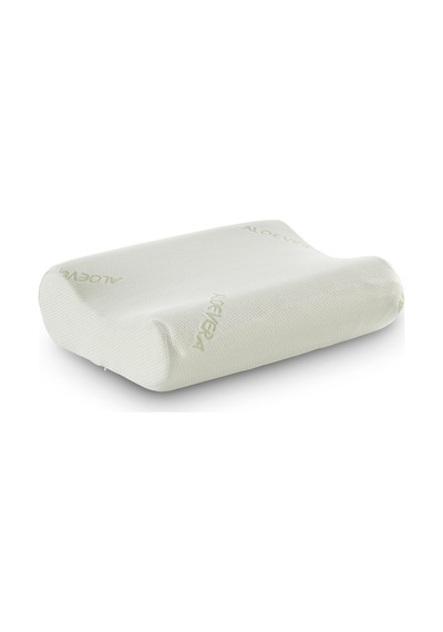 Rudu Aloevera Yastık Kılıfı Çift Taraflı Visco Visko 51x41x13-11cm Beyaz - Yeşil