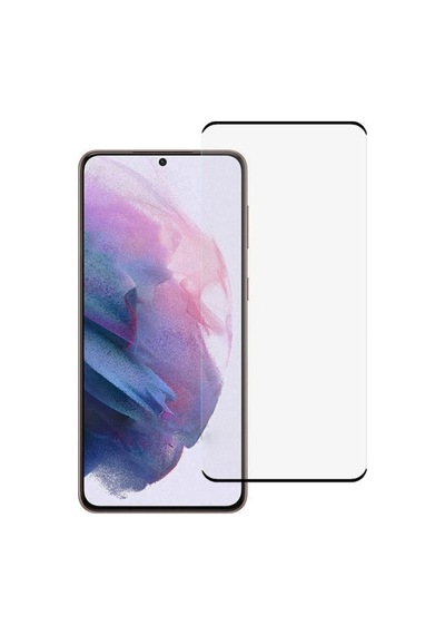 Samsung Uyumlu Galaxy S21 Plus 3D Curved Tam Kaplayan Tempered Cam - Siyah